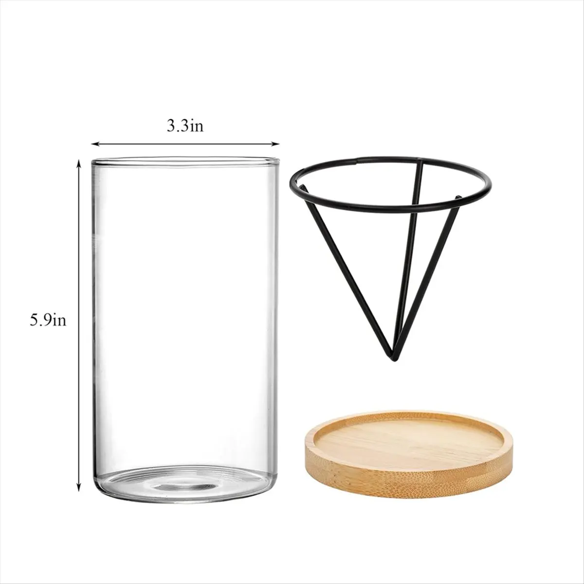REST 3 Pack Avocado Tree Growing Kits, Glass Avocado Seed Vase with Triangle Bracket and Bamboo Base, Sprouting Plant Pot
