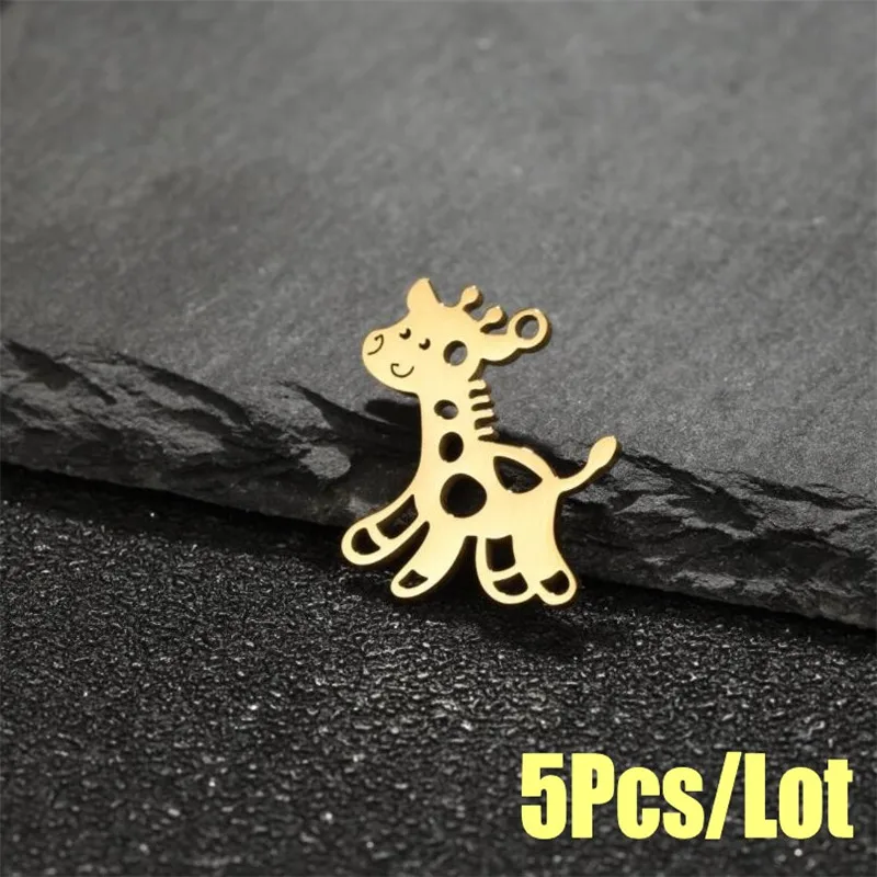 5pcs/lot Christmas Stainless Steel Deer Snowflake Pendant Fashion Xmas DIY Accessories Making Necklace Bracelet Jewelry