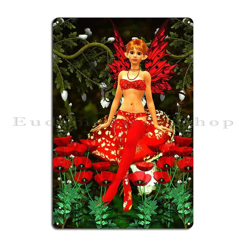 الخشخاش الجنية التعاون مع Dougie1 لوحة معدنية ملصق نادي طباعة بار جدار ديكور سينما تين تسجيل ملصق #2