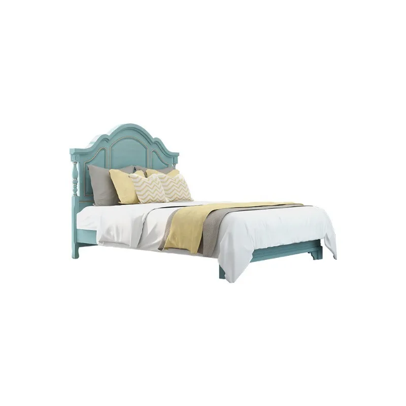 Mediterranean style 1.8-meter large bed, American style 1.5-meter single bed, simple and modern single double bed in the bedroom