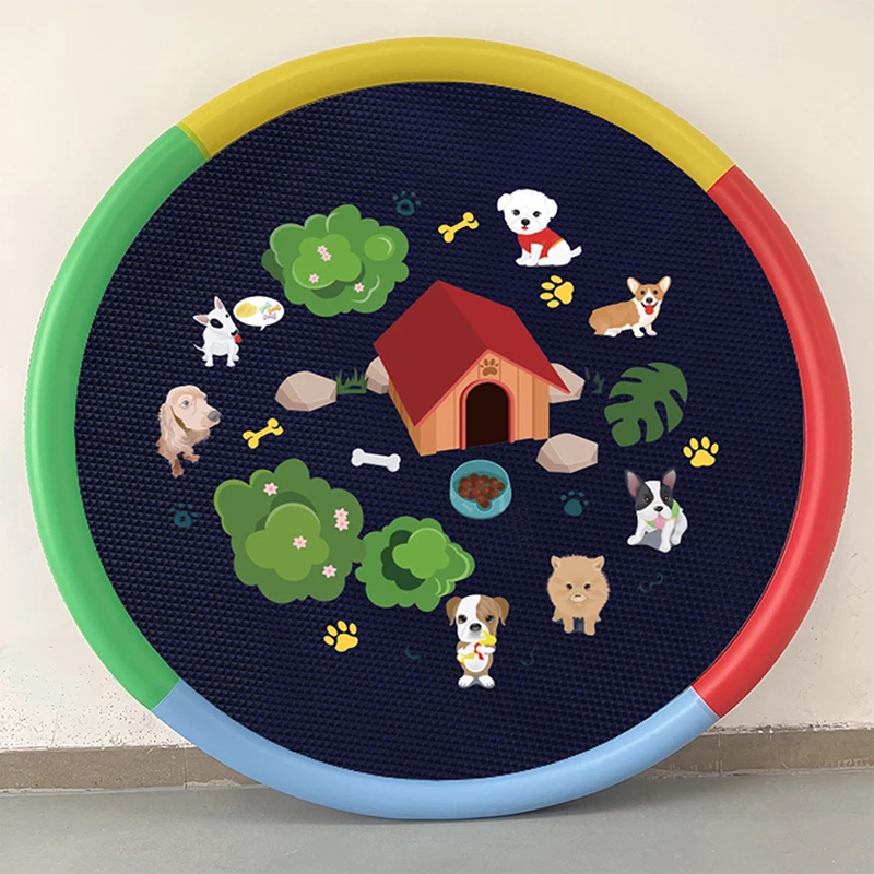 Spritzschutz für Hunde und Kinder – rutschfester Hundeschwimmbecken für große Hunde, 0,45 mm verdickte und langlebige Wasserspielmatte für den Außenbereich, Sommer-Sprinkler-Spielzeug für den Hinterhof (22, Blau)