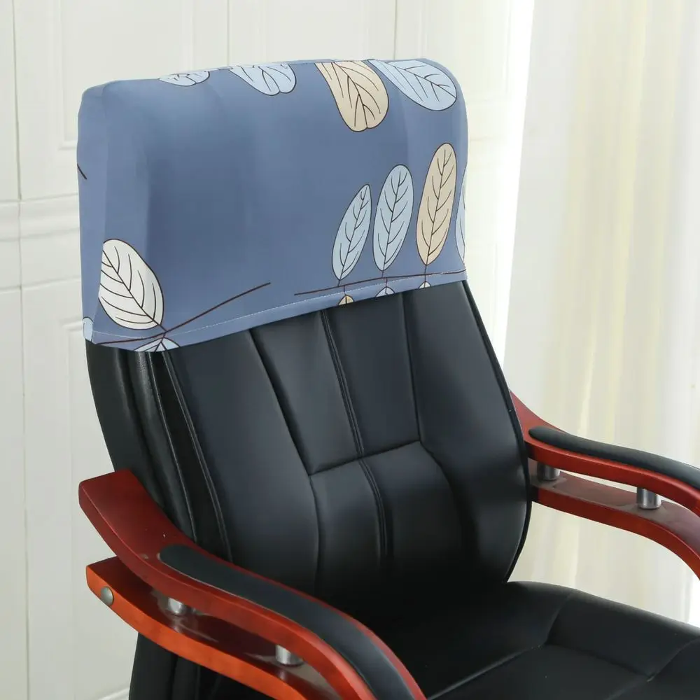 Stretchy Office Chair Headrest Cover Modern Simple Fabric Slipcover Washable Protector For Gaming Desk Swivel Seat Pad view 5