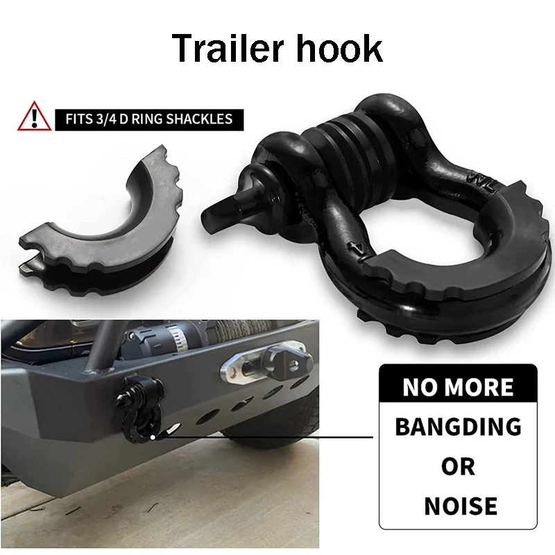 

Tow Car Hook D Ring Shackle 3/4" Shackles (2 Pack) 4.75 T Break Strength for Tow Strap Winch Off Road Vehicle Recovery