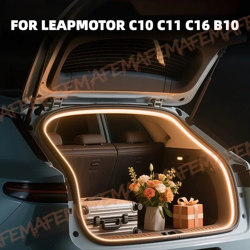 Für LEAPMOTOR C10 C11 C16 B10 Kofferraumbeleuchtung Modifikationslicht Ambientebeleuchtung Weiß Warmweiß Heck-Kofferraum-LED-Lichtleiste