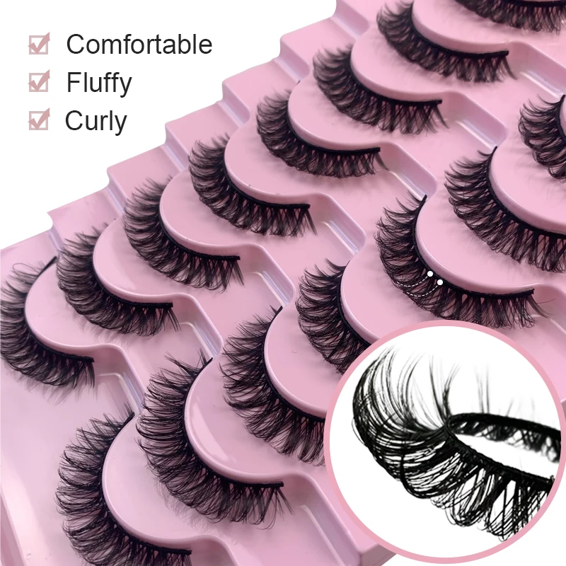 Russian Strip Eyelashes Dramatic False Faux Cils Makeup Wholesale 10 Pairs Fake Eyelash Extension For Make Up Maquiagem