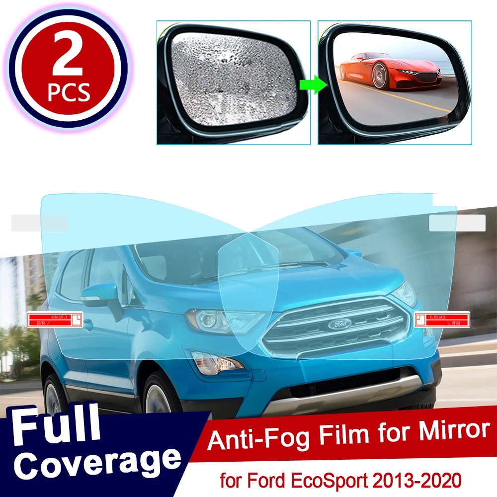 for Ford EcoSport 2013~2020 Full Cover Anti Fog Film Rearview Mirror Clear Films Anti-Fog Accessories 2014 2015 2016 2017 2018