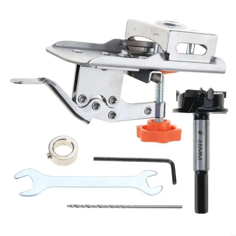 Woodworking Hole Opener and Guide 35mm Hinge Boring Jig Auxiliary Set For Door 