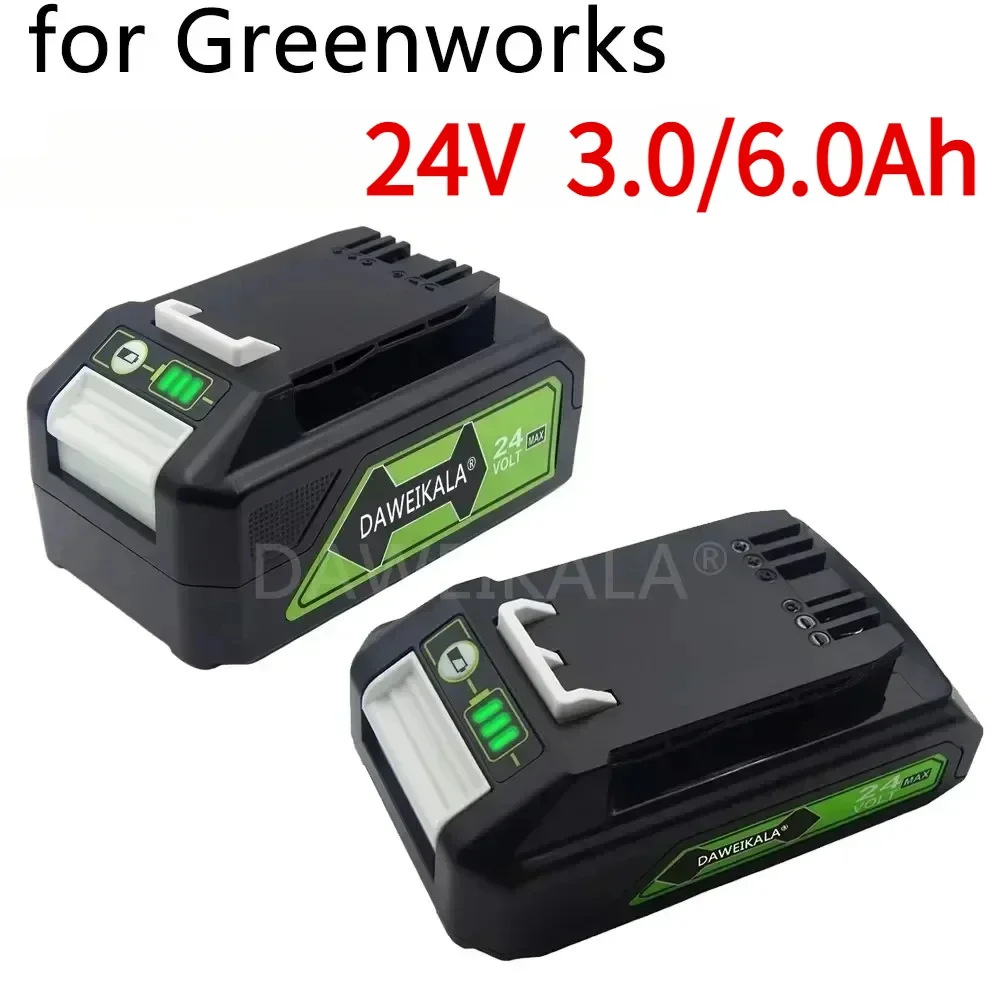 2025 For Greenworks 24V 6.0Ah Lithium Battery Greenworks Battery for Greenworks 24V 48V Tools MO24B410 MO48L4211 HT24B210 21342