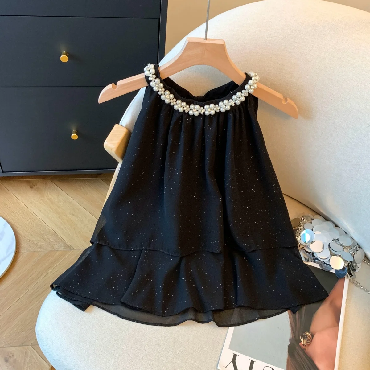 

Fashion Diamond Sleeveless Chiffon Shirt Women's Summer New Loose Thin Tops Blouse Party Club