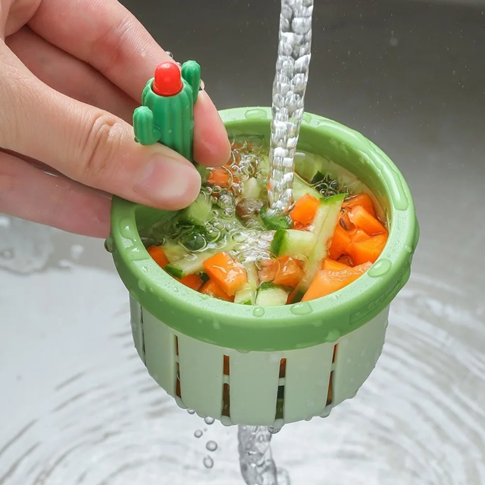 

Cute PP Cactus Filter Cartoon Fine Mesh Sink Drain Strainer Anti-clogging Deodorization Sink Stopper Home