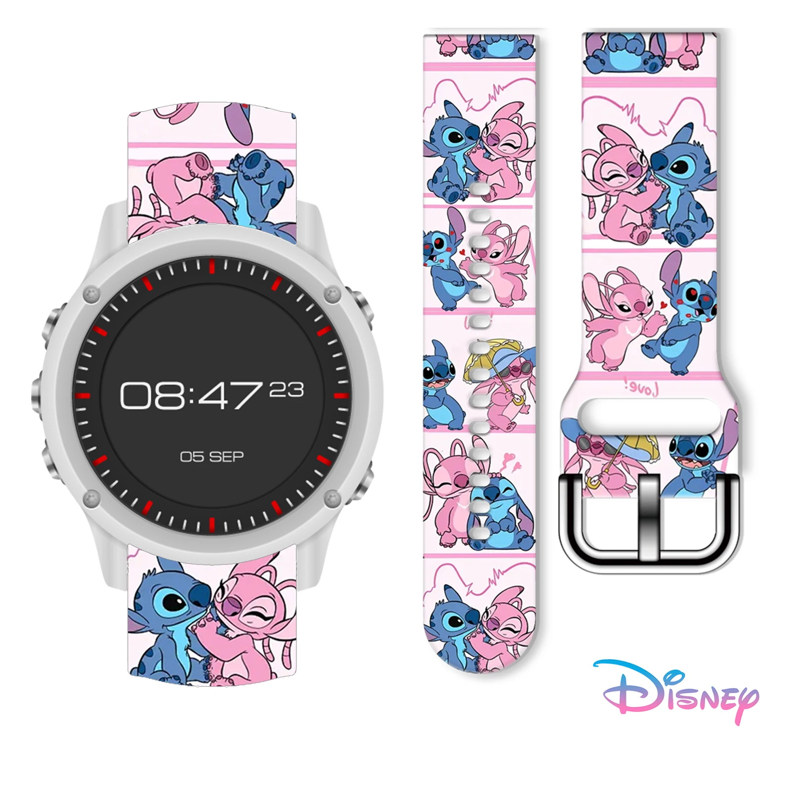 

Disney Stitch 2 20mm Printed Strap for Samsung Galaxy Watch 6/5/4 40mm 44mm Band Replaceable Bracelet for Amazfit Balance 45mm