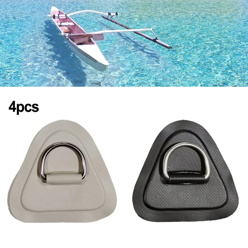 3/4PCS  Surfboard Inflatable Boat Triangle  Patch 9cm DRing Black Inflatable Boat Patch Canoe Deck Rigging