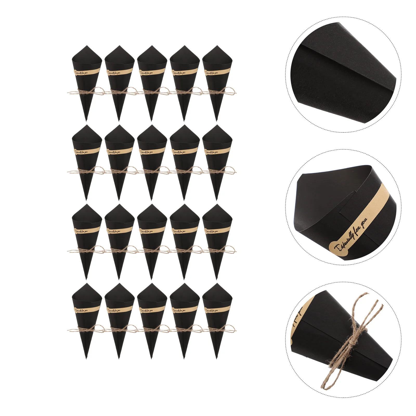 50 Pcs Cone Cake Tube Parfait Cups with Lids Toss Kraft Paper Cones Ice Cream Food Parchment