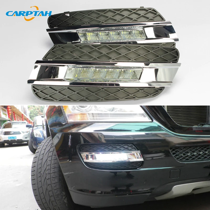 Car LED DRL 12V Daylights For Benz W164 ML280 ML300 ML350 ML320 ML500 2006 - 2009 Auto Dimming Daytime Running Lamps Car Foglamp