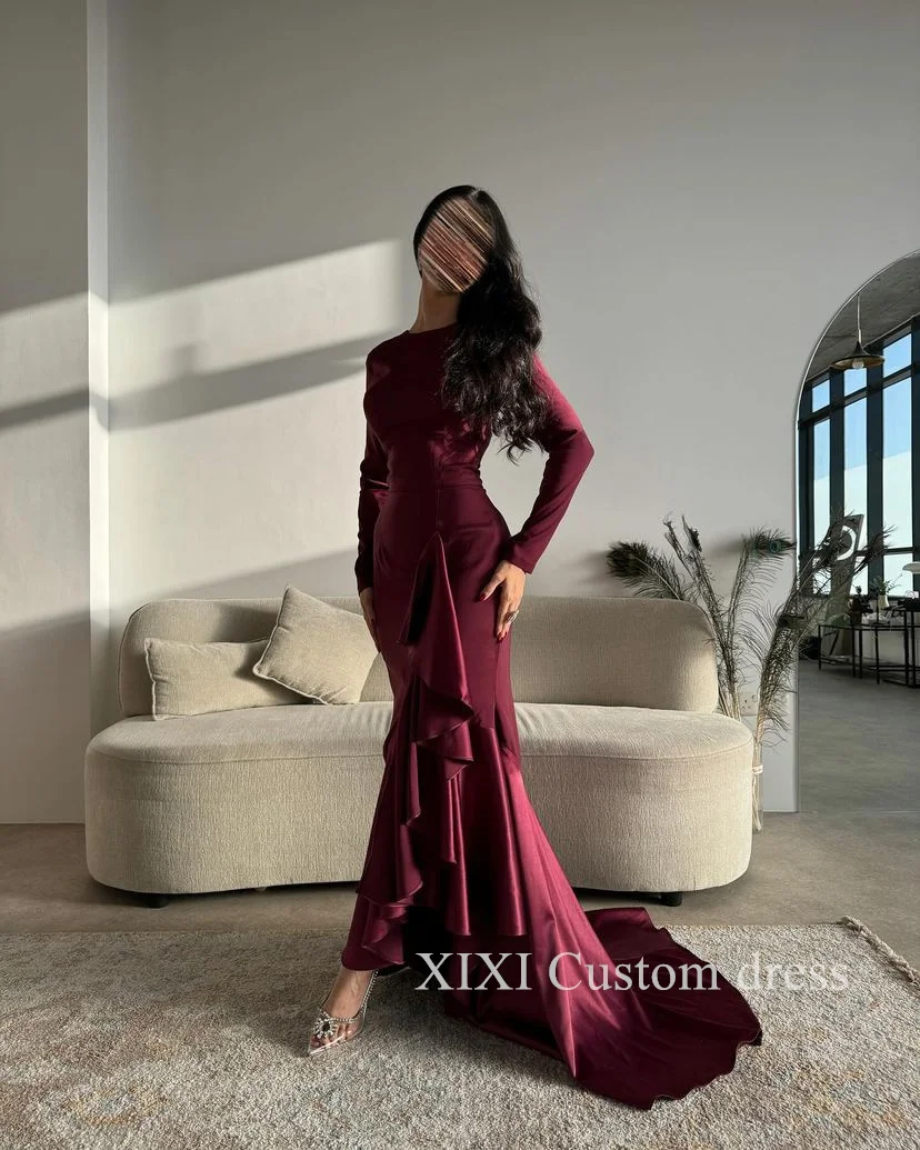 

Xixi платья для праздников, особенно красные платья в пол для торжественных мероприятий, платье с длинным рукавом для свадебной вечеринки, элегантное платье на молнии