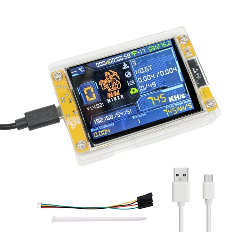 Ingenious-745KH/S Nerdminer Nmminer 2.8 Inch Smart Display Upgraded 745KH/S Harshrate Bitcoin Crypto Solo Miner Nerdminer Nerdmi