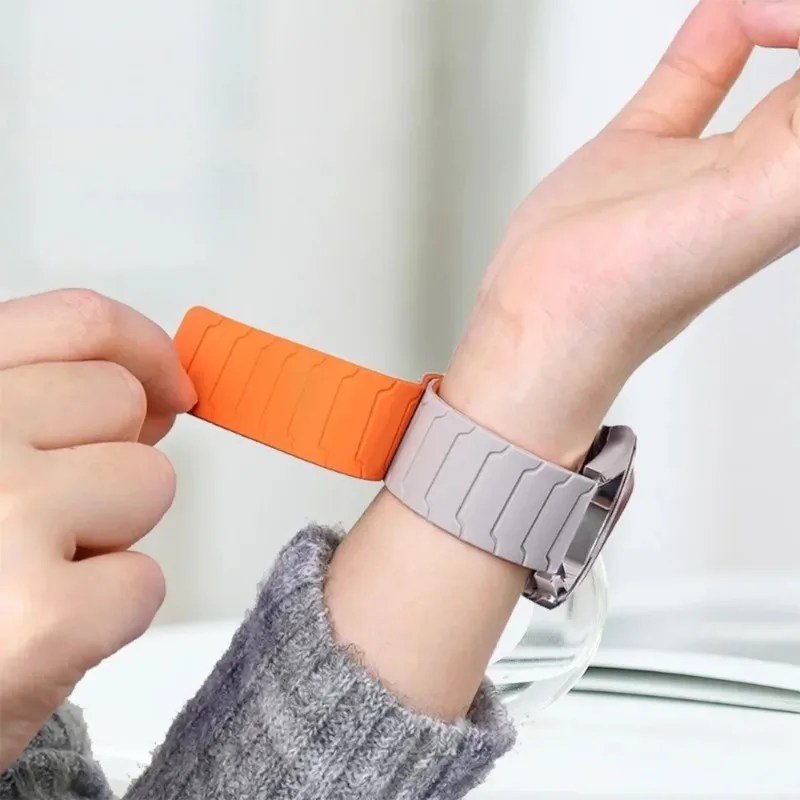 

Силиконовый ремешок с магнитной петлей + чехол из ТПУ для Samsung Galaxy Watch 7 6 5 4 40 мм 44 мм для Samsung Galaxy Watch 4/6Classic 5Pro 45 мм