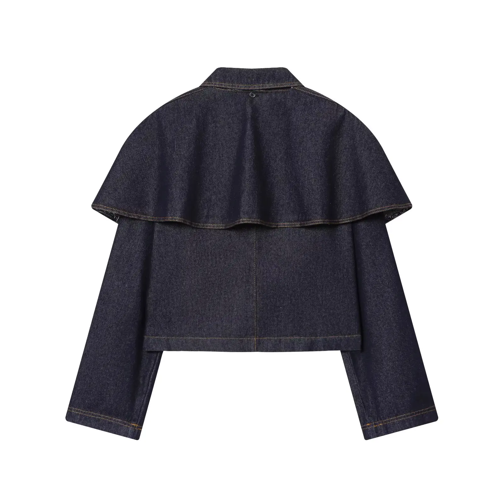 JNLEAOG レディースファッショナブルカウルネックデニムトップス秋新作スリムカジュアル万能デザインロングスリーブポリエステルコート