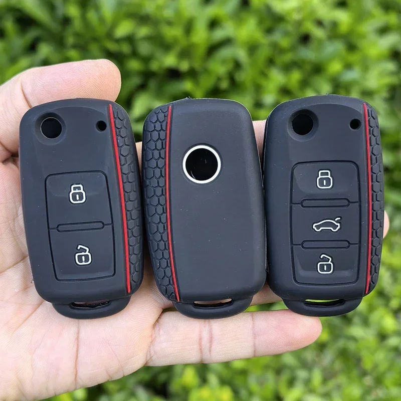 Silicone Car Key Case Key Cover For VW T5 Polo Passat Volkswagen Golf 4 5 6 Caravelle Skoda Fabia Octavia Ligier JS Seat Toledo