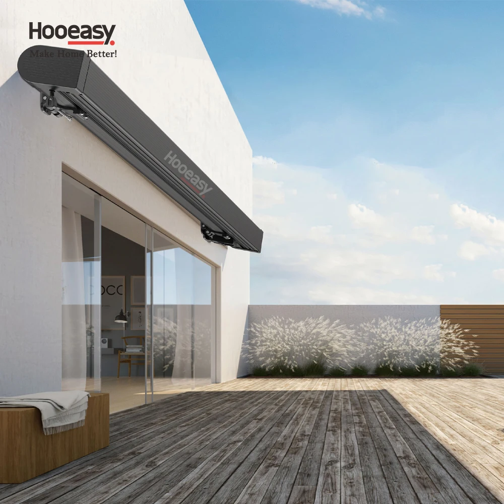 Large-scale roof awnings Retractable aluminium awnings Spanish acrylic fully enclosed awnings With wind speed sensor