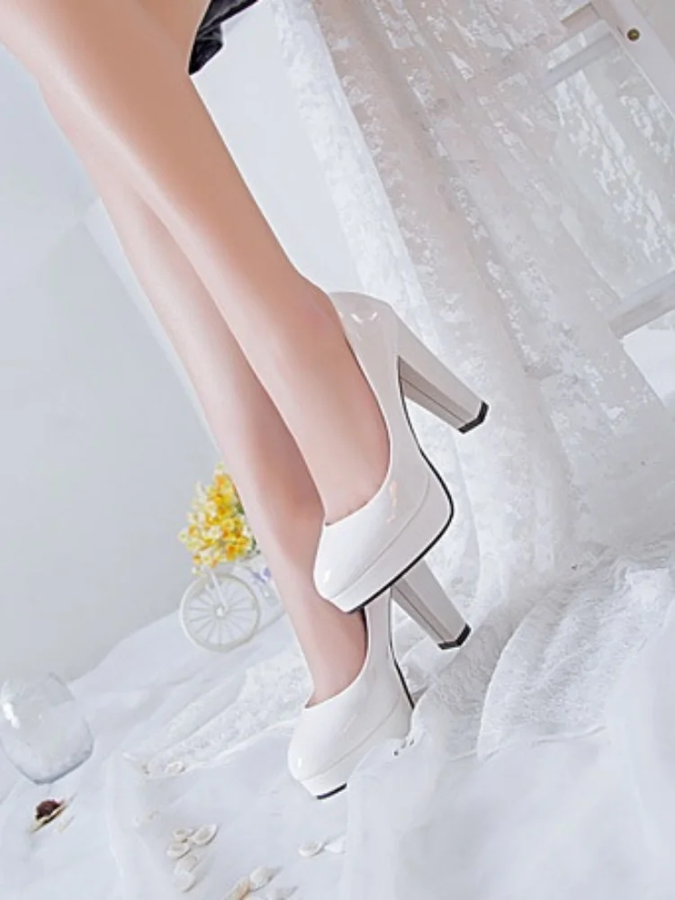 Rough order shoe platform nude high heels for women