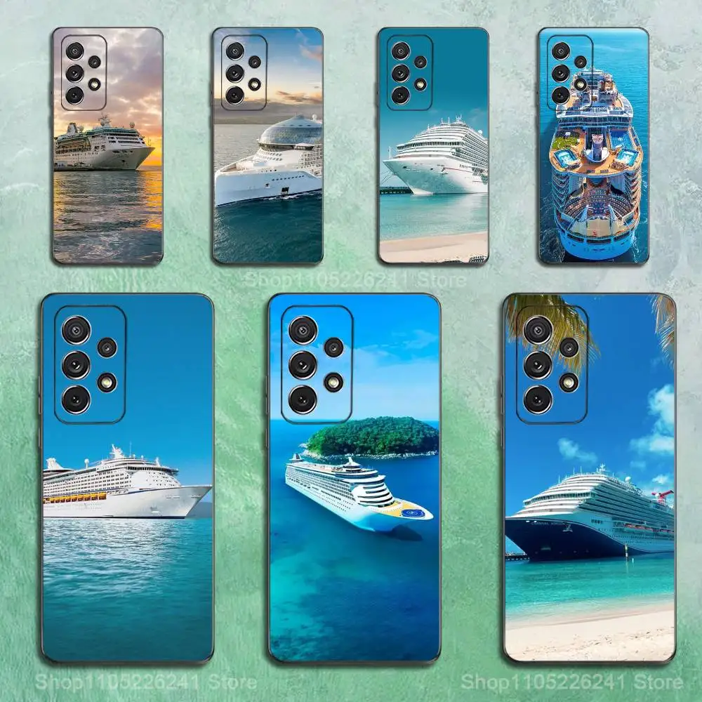 

Cruise Ship Luxury Phone Case For Samsung S22,S21,S20,S10,S9,S25,S24,S23,Ultra,FE,Plus,Lite,Soft Silicone Black