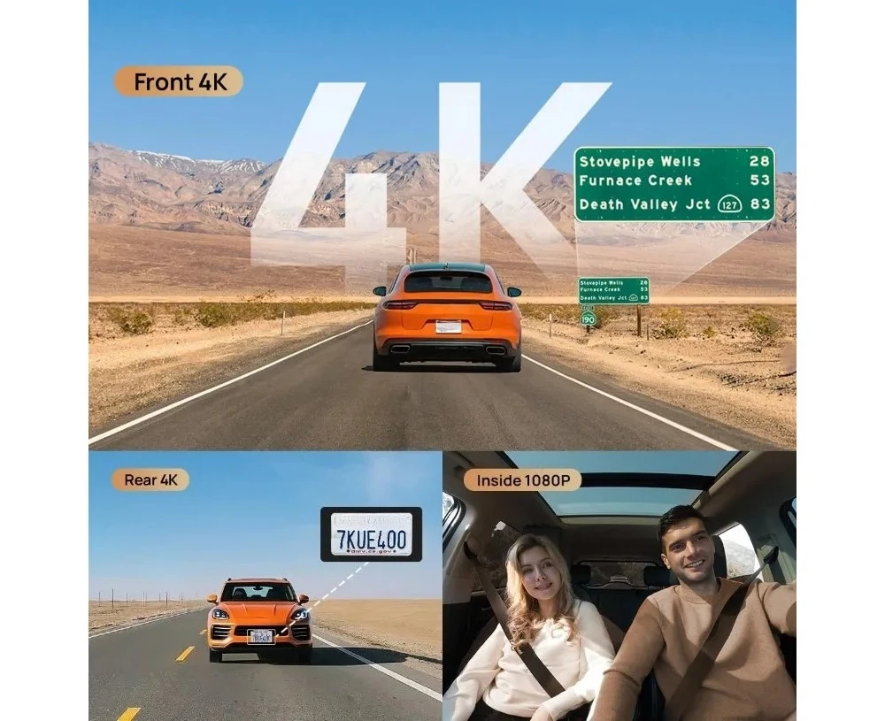 4K 3 Channel Car DVR Front Rear Inside Camera STARVIS 2 IMX678 HDR Night Vision 512GB Garden Furniture Sets