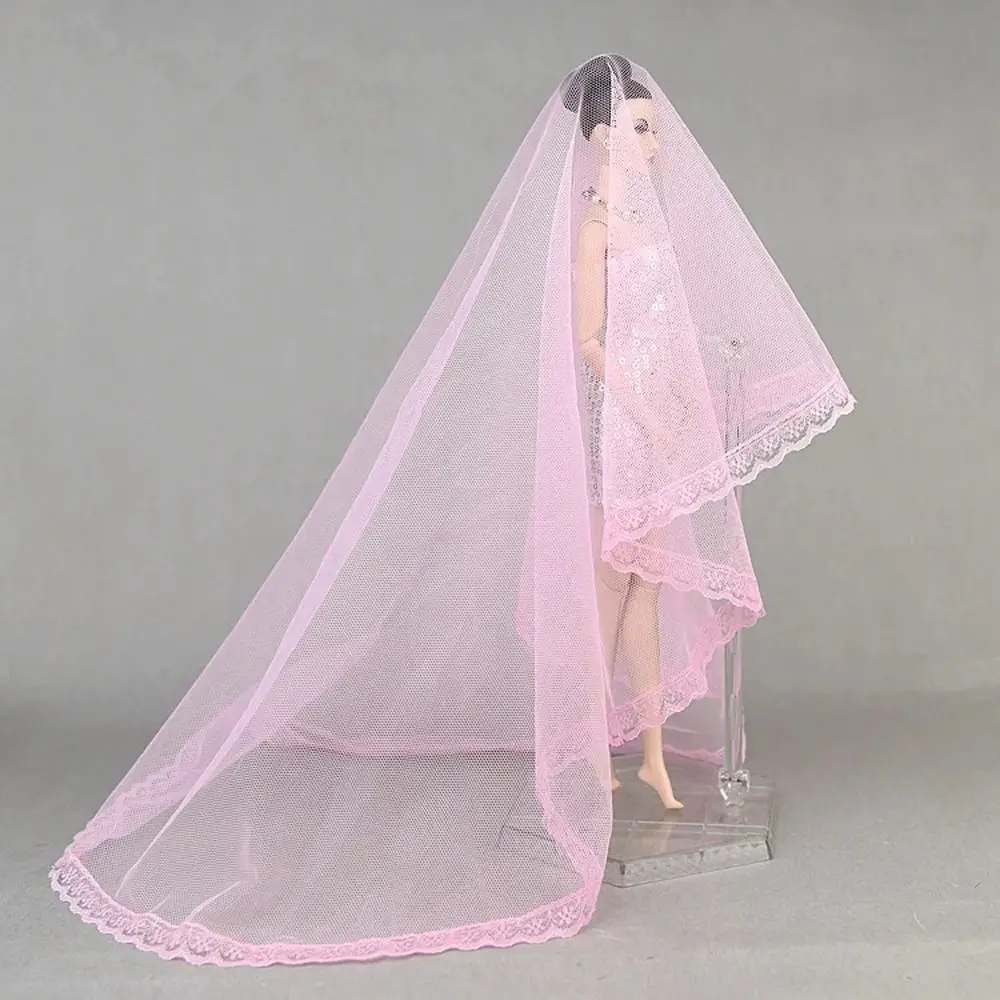 Fashion Headwear Doll Veil Headdress White Doll Lace Veil Long Bridal Doll Wedding Veil 1/6 BJD