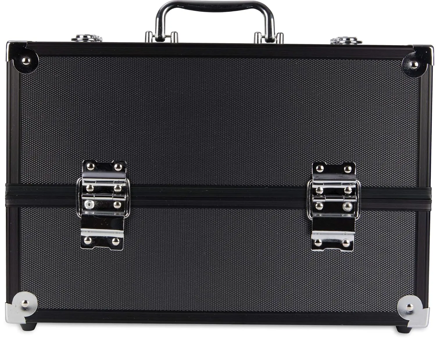 Primped Polished 6 Tray Train Case Dark Gray 5.6 Pound