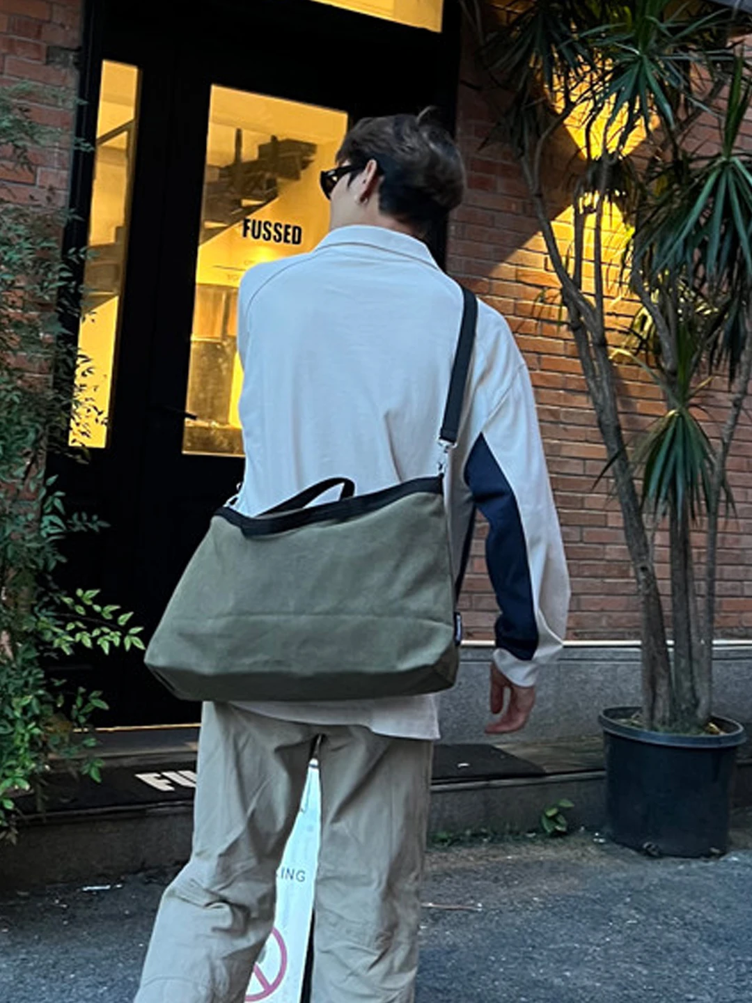 Dark Style Harajuku Canvas Shoulder Crossbody Bag Loose Sensation Korean Series Unisex Backpack Handbag Casual Leisure Bag