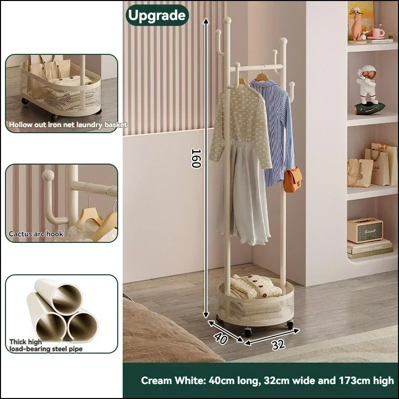 

Cactus hat rack for home use, simple iron art storage, multifunctional, movable, living room, balcony, hanging clothes rack
