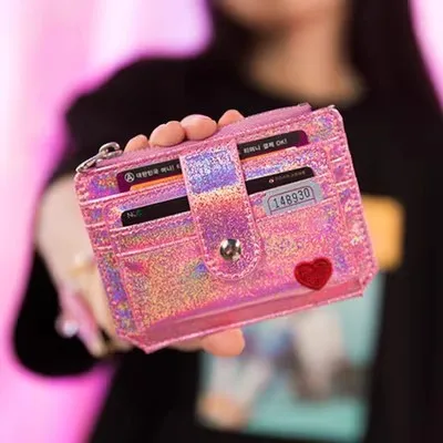 Lovely Credit Card Holder Wallet Compact Women Card Pouch for Access Control Bus and Meal Cards Purse Bag