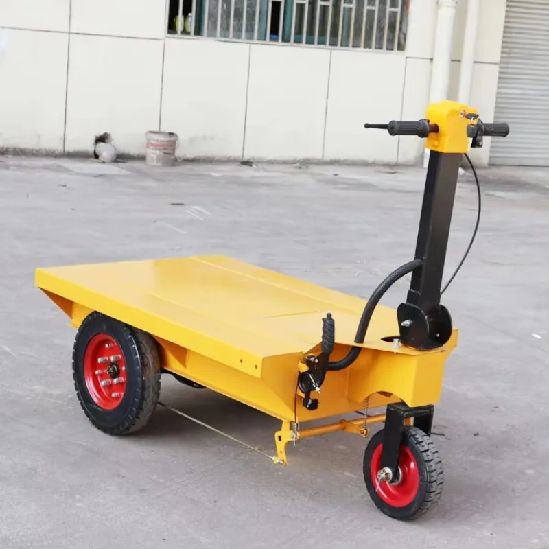 Three-wheel Electric Platform Handcart Small Flatbed Cargo Transport Vehicle Efficient Warehouse Logistics Load 800kg