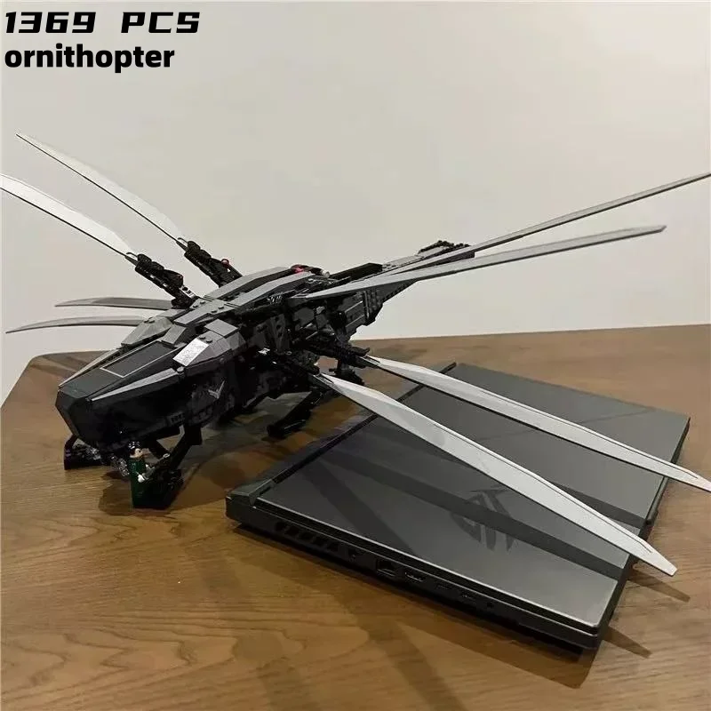

1369PCS Lcons Royal Ornithopter Dune Sci-Fi Movie Helicopter Building Blocks Bricks Toy For Children Kids Gifts