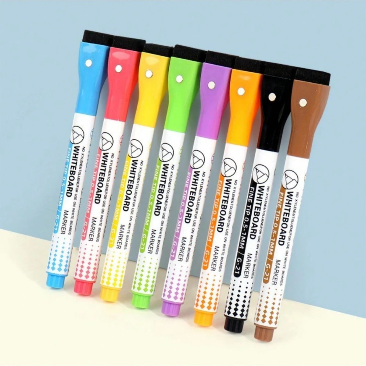  8/16PCS Magnetic Dry Erase Markers White Board Dry Erase Markers Classroom Dry Wipe Pens for Home Office School