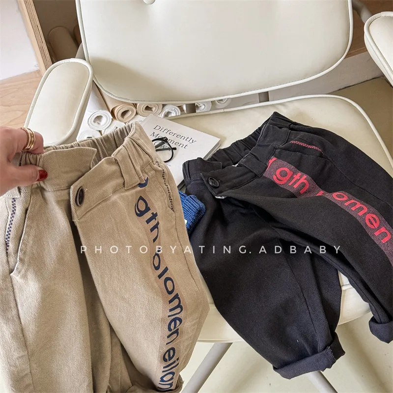 

2025 autumn Huzhou Zhili children's clothing children's Korean version of autumn washed cotton casual pants girls and boys pants