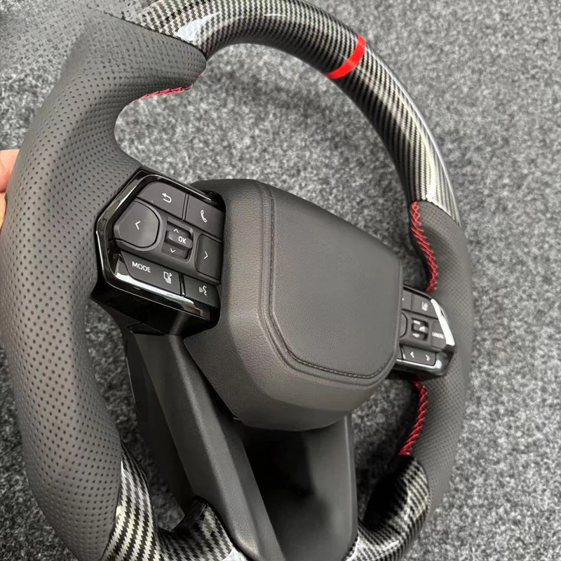 For Toyota LC Alphard 80 Series Hilux Land Cruiser Crown Modified Carbon Fiber Steering Wheel With Steering Wheel Horn Cover