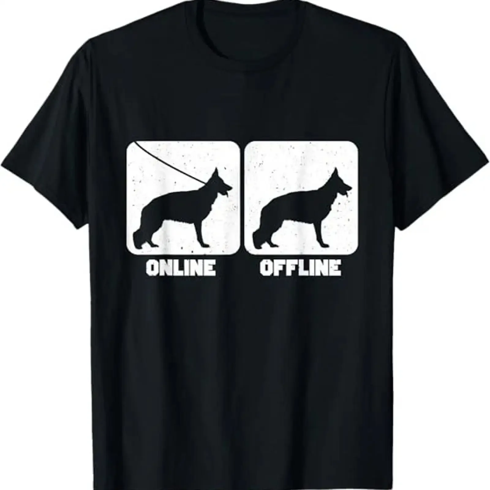 MOST POPULAR German Shepherd Dog Online Offline Funny T Shirt S 3XL vintage Washed Slightly graphic Stretched Versatile homme