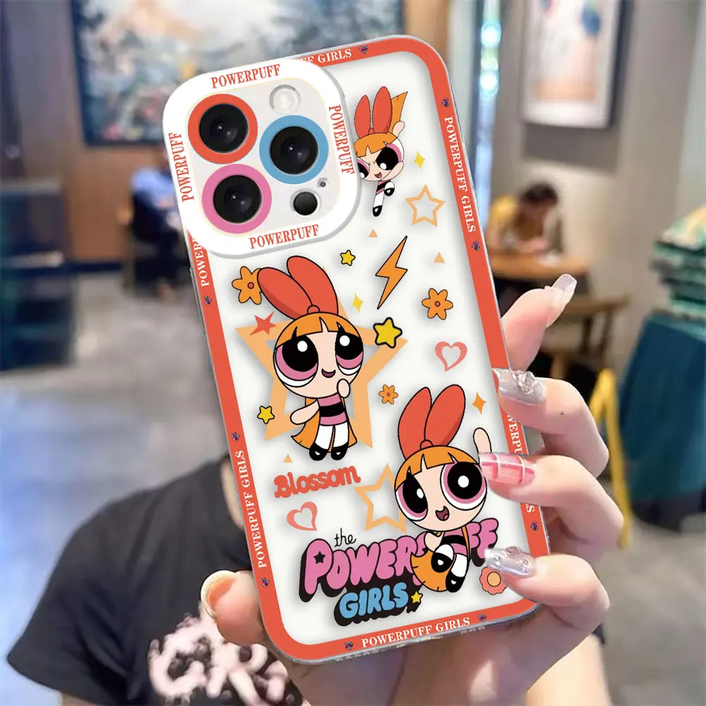 Прозрачный чехол для телефона VIVO Y400 Y100 Y76 Y75 Y51 Y50 Y36 Y35 Y28 Y22S Y21 Y20 Y19S Y17S Y15S Y04, чехол с изображением аниме-девочек The P-Powerpuff