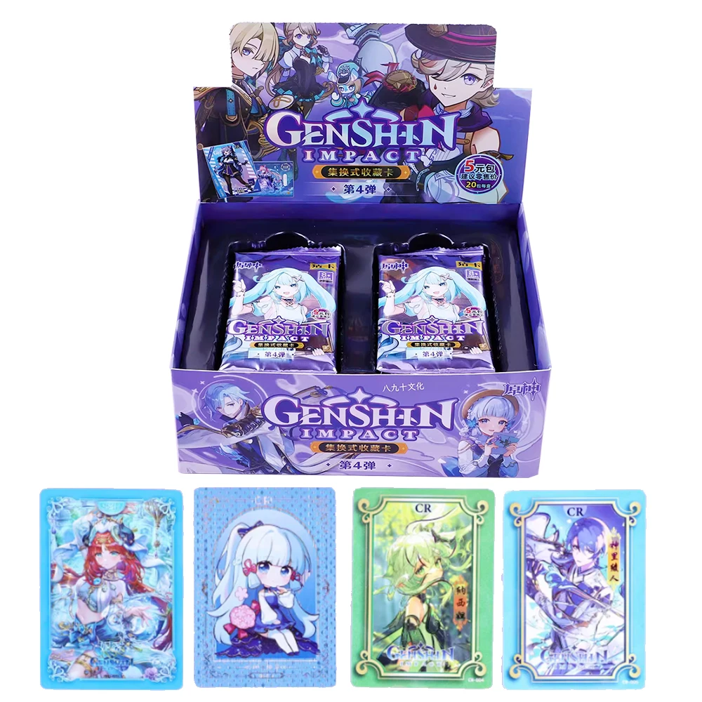 

New Game Genshin Impact Cards CCG TCG Blind Booster Box Ganyu Hutao Rare SP CR Surrounding Table Toys For Family Children Gift