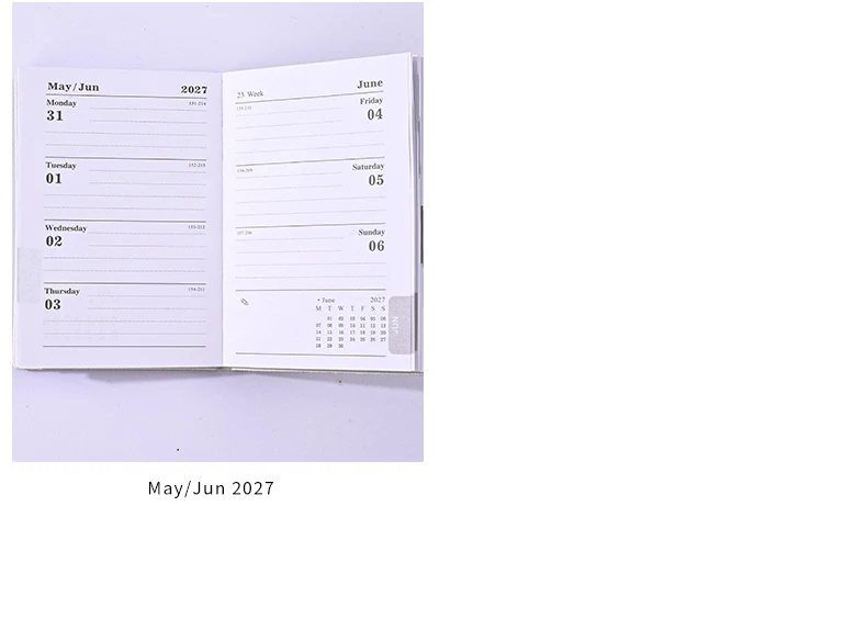 2027 A7 Mini Wochenplaner Notizbuch 128 Seiten Dünner Taschenkalender Terminplaner Tagebuch Tragbares Journal für Büro Zuhause Reisen Geschenke – Detail 4