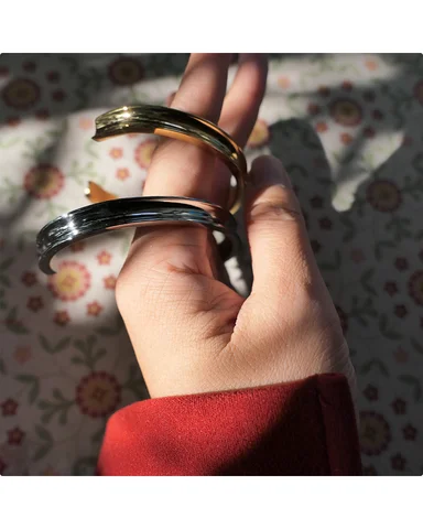 MM Hair Tie Holder Cuff Bracelet For Women Girls Open Bracelet C-shaped Titanium Steel Waterproof Color Keeping