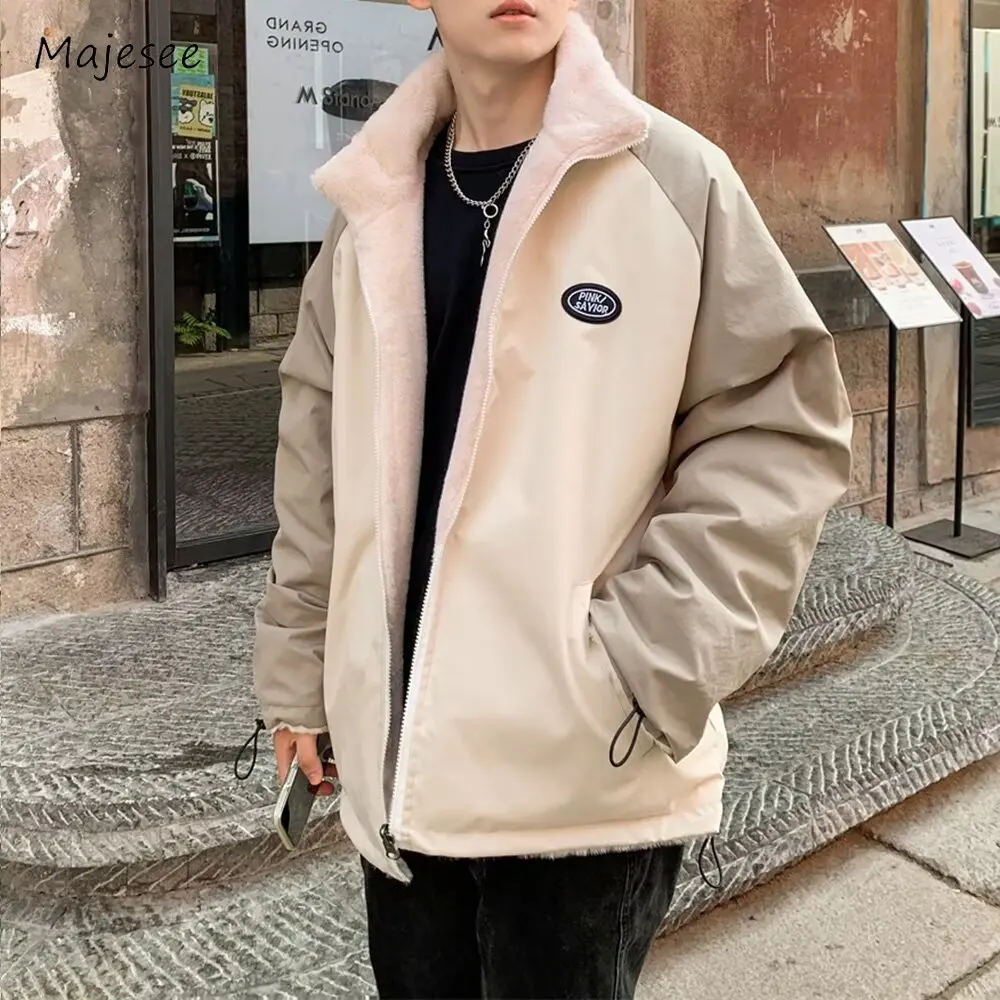 Winter Warm Jackets for Men Plus Velvet Thicker Vintage Handsome Cozy Streetwear All-match Classic Ins Personality Куртка Зимняя