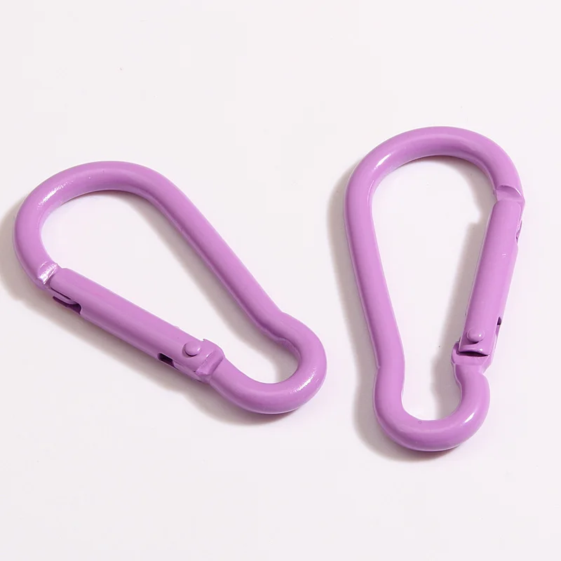 10pcs Cute Macaron Color Carabiner Climbing Hook Keychain Ring Metal Buckle Car Key Ring For Handmade Jewelry Making Accessories