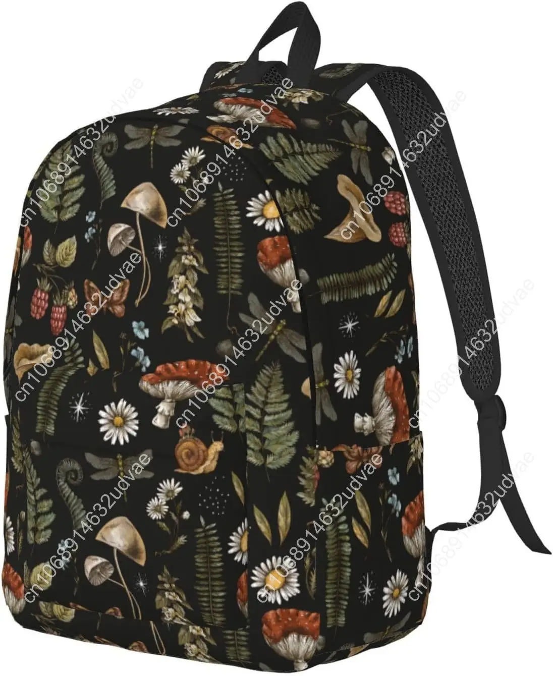 Vintage Mushroom Witchcraft Plant School Backpack for Girls Boys Women Lightweight Canvas Bookbag Casual Laptop Daypack