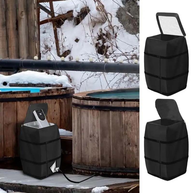 Hot Tub Spa Heater Pump Cover Zipper Style Inflatable Hot Tub Pump Cover Anti-UV Hot Tubs And Supplies All-Weather Protector tub