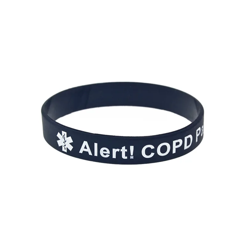 1 PC Alert COPD Patienten-Silikonarmband, Sportarmband, medizinisches Gummiarmband – Detail 8