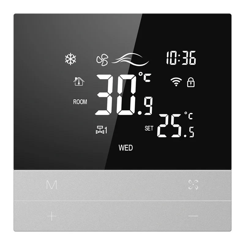 【¡Compre lo más bajo!】Interruptor de calefacción 4P, termostato inteligente Tuya Wifi, unidad de bobina de ventilador de 3 velocidades, controlador de temperatura por voz