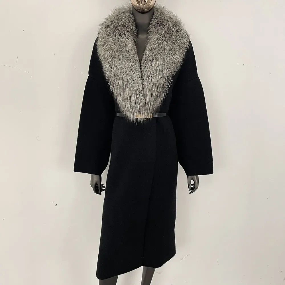 Giacca da donna in pelliccia di volpe naturale di pelliccia di procione maglione femminile giacca in vera pelliccia nuovo autunno inverno caldo maglieria abbigliamento cintura cappotto