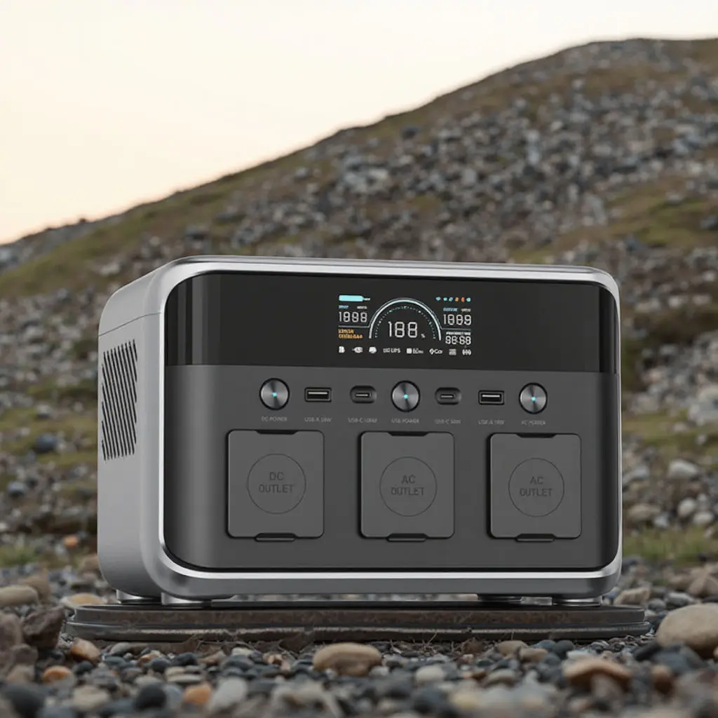 Outdoor Solar Portable Power Station, Multifunctional Emergency Energy Storage for Night Market Stall Household Use